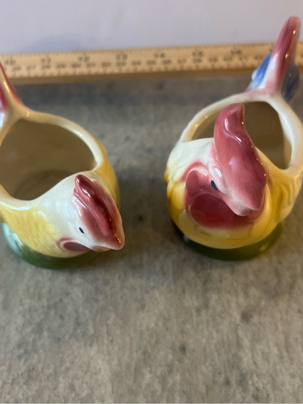 Ceramic Bird Table Accent in Yellow, Red and Green